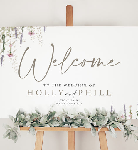rustic wedding welcome sign