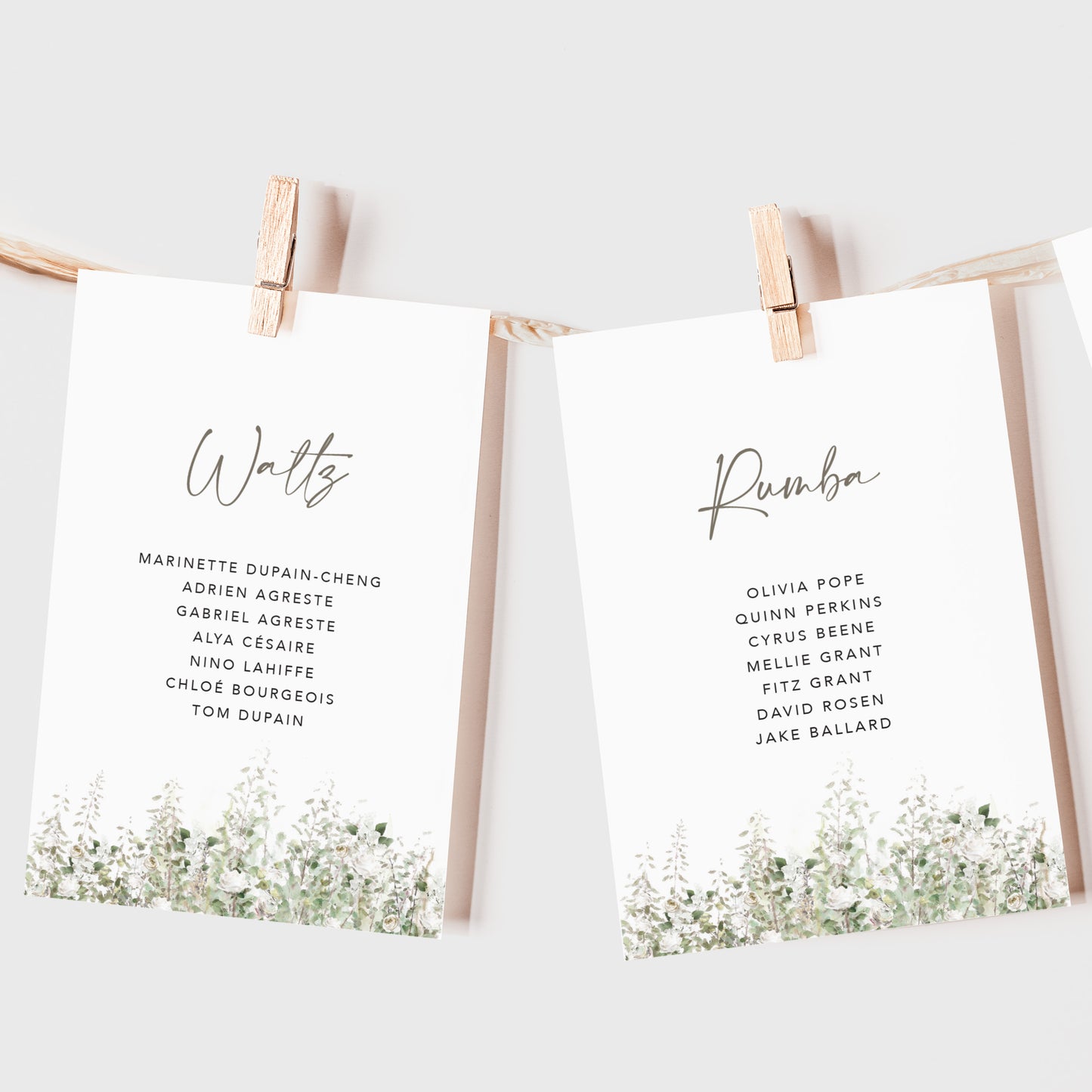 Whimsical Windsor Wedding Seating Plan Cards