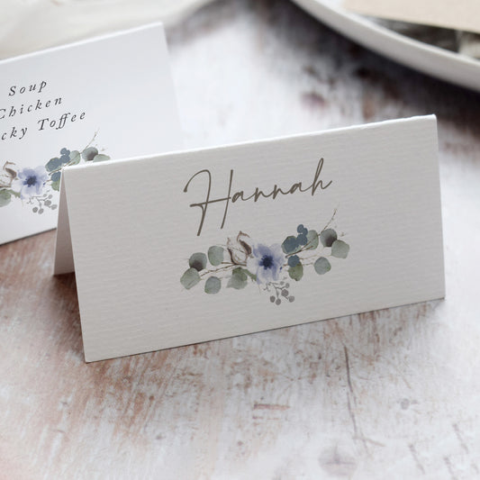 Winter Floral Place Cards