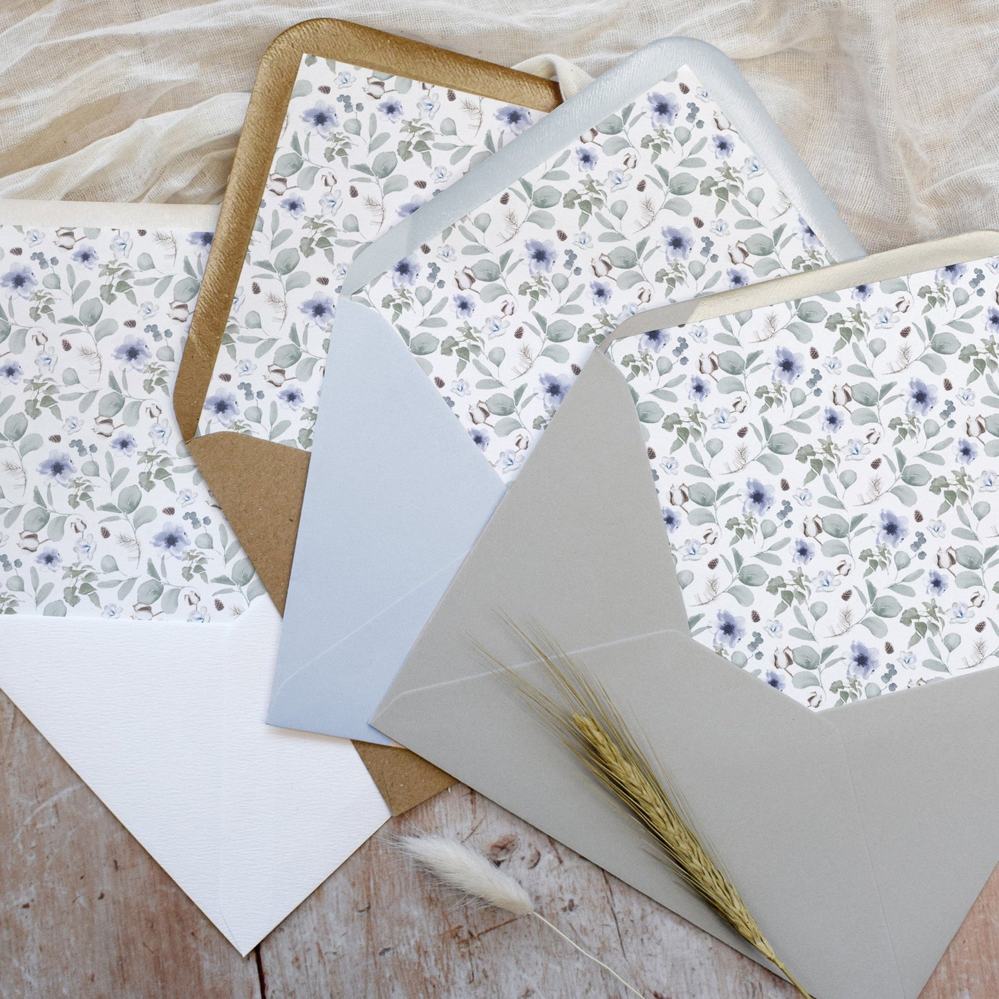 Winter Floral Wedding Save the Date Cards