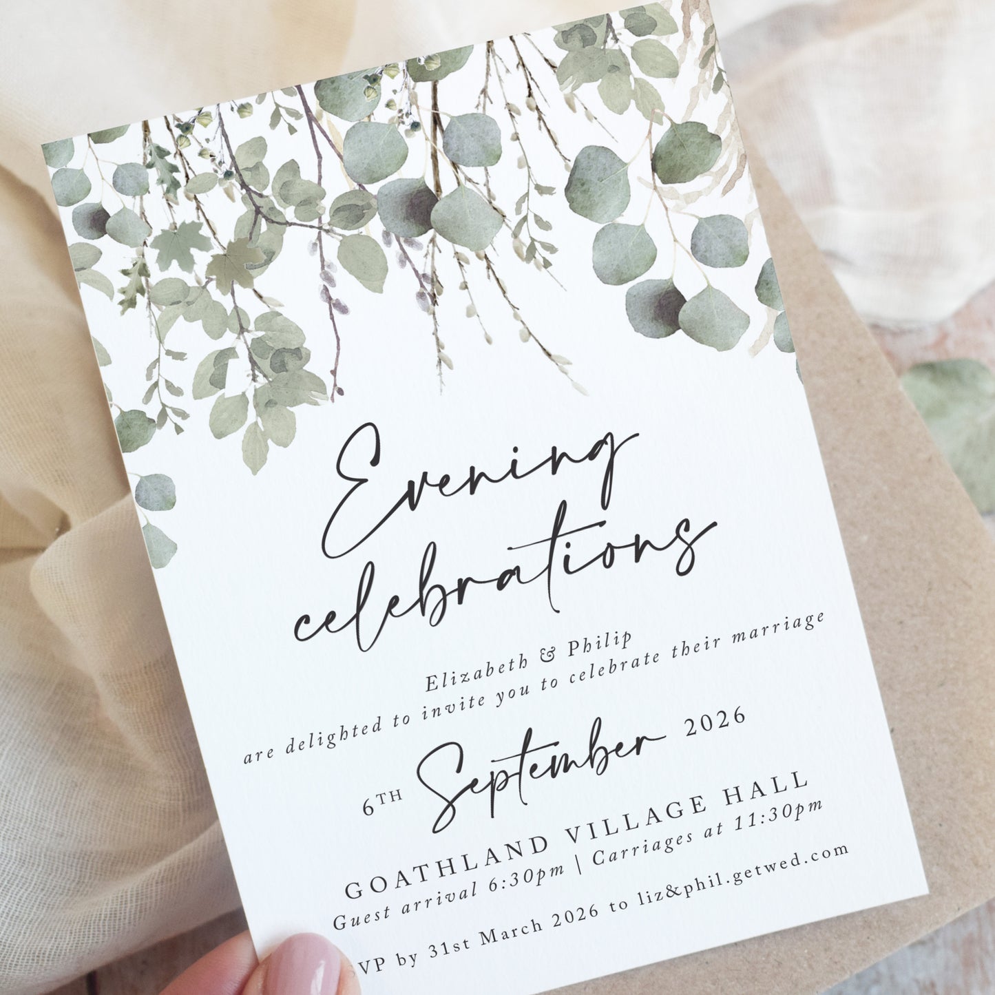 Willow Evening Wedding Invitations