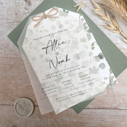 Willow Vellum Tag Wedding Invitation