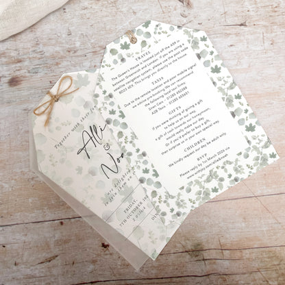 Willow Vellum Tag Wedding Invitation