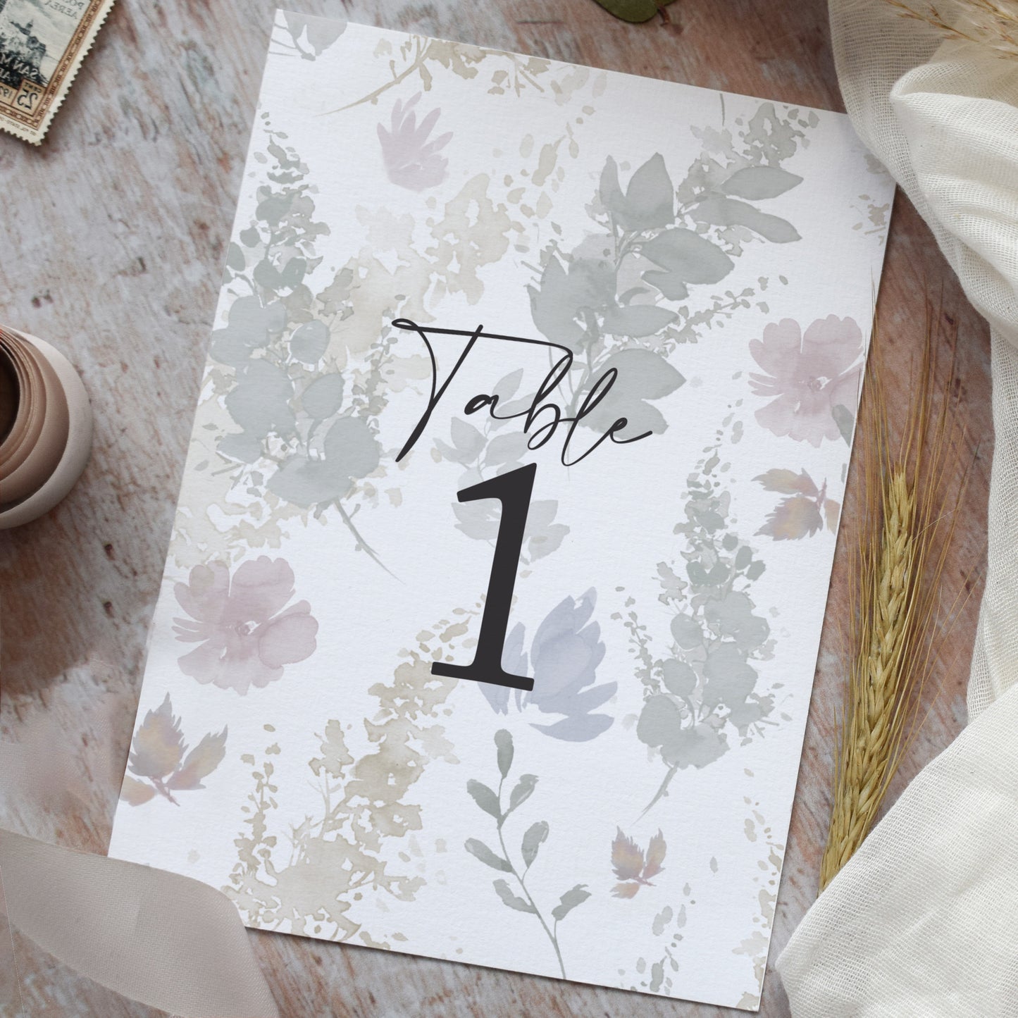 Autumnal Wedding Table Number Cards
