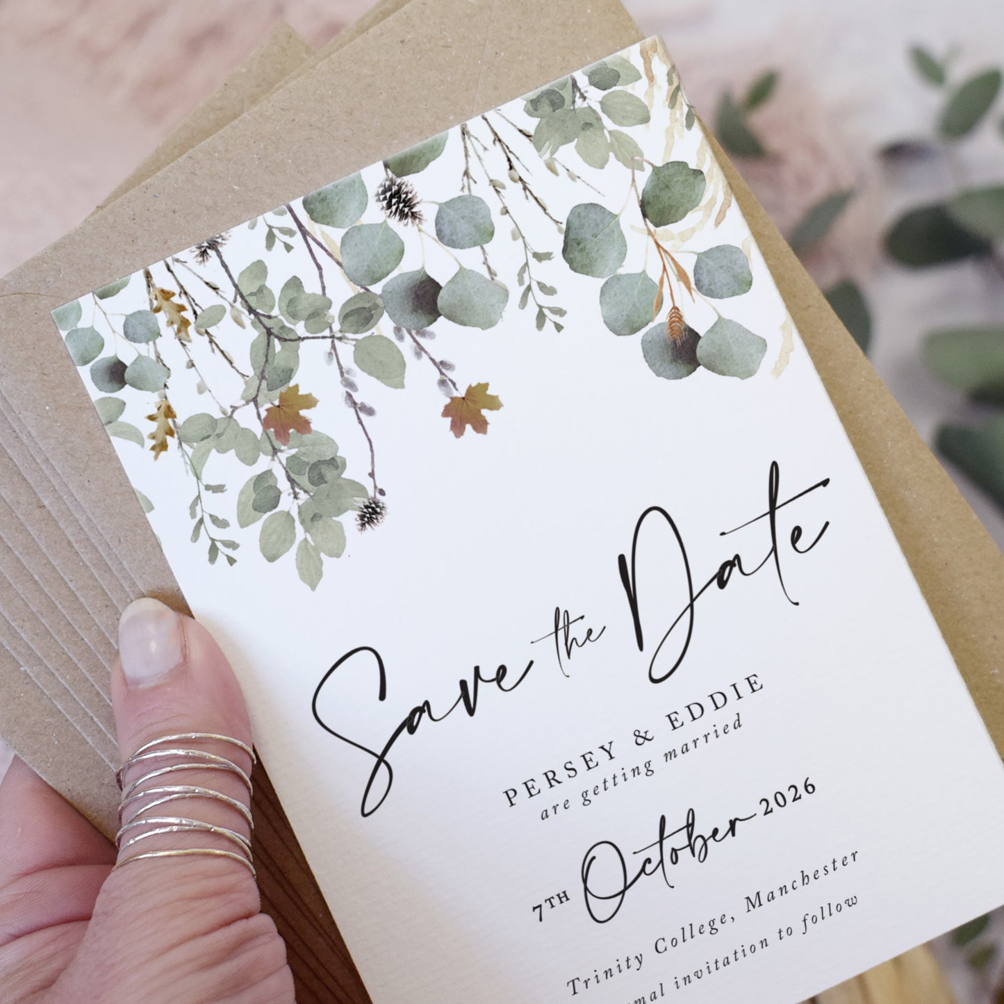 Autumn Willow Wedding Save the Date Cards