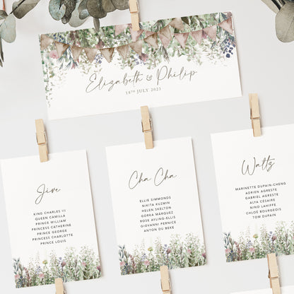 Whimsical Barn Wedding Seating Plan Cards