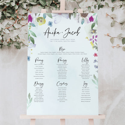 Flower Press Wedding Table Plan