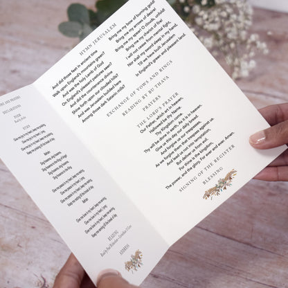 4 PAGE 'Highland Autumn' Wedding Order of Service Booklet