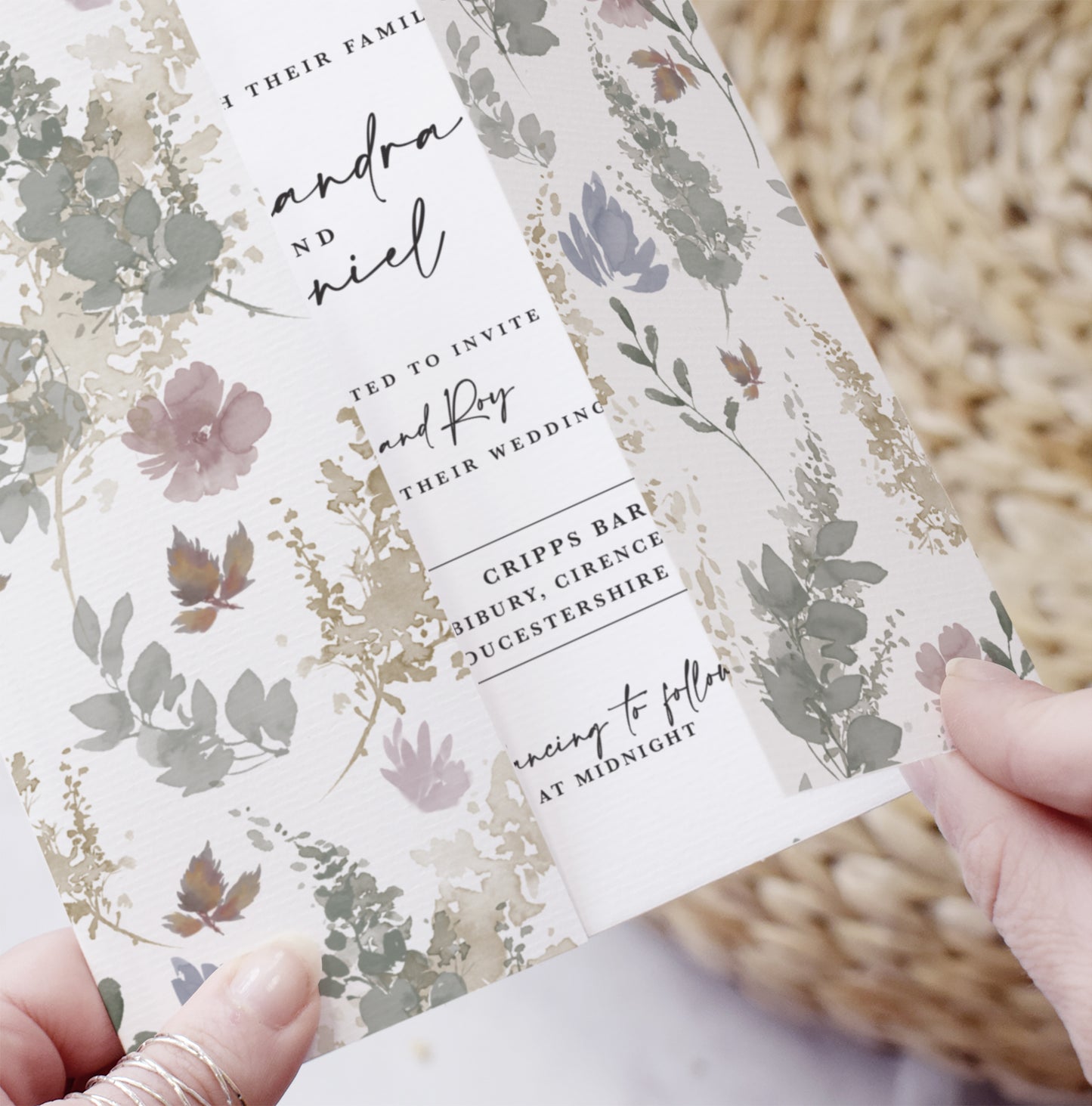 SAMPLE Gatefold wedding invitation