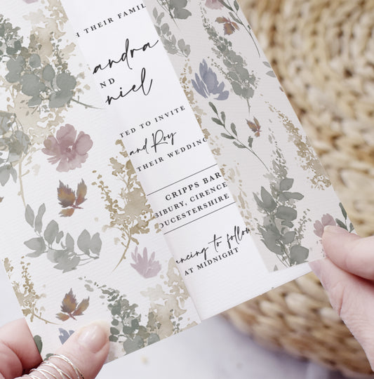 SAMPLE Gatefold wedding invitation