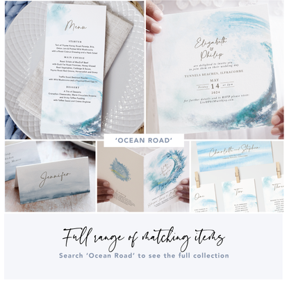 Ocean Road 3 fold Concertina Wedding Invitation