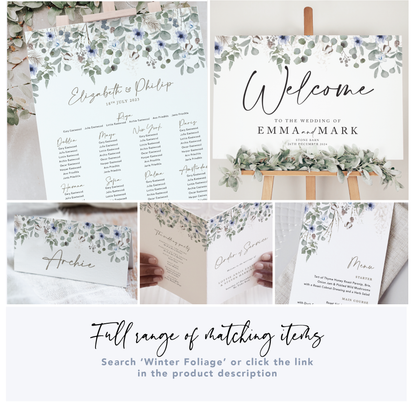 Winter Foliage Table Name Cards