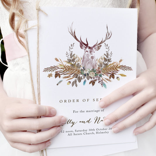 8 PAGE 'Highland Autumn' Wedding Order of Service Booklet