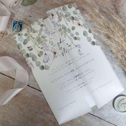 Periwinkle Foliage Vellum Wrap