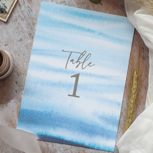 wedding table numbers for a destination wedding
