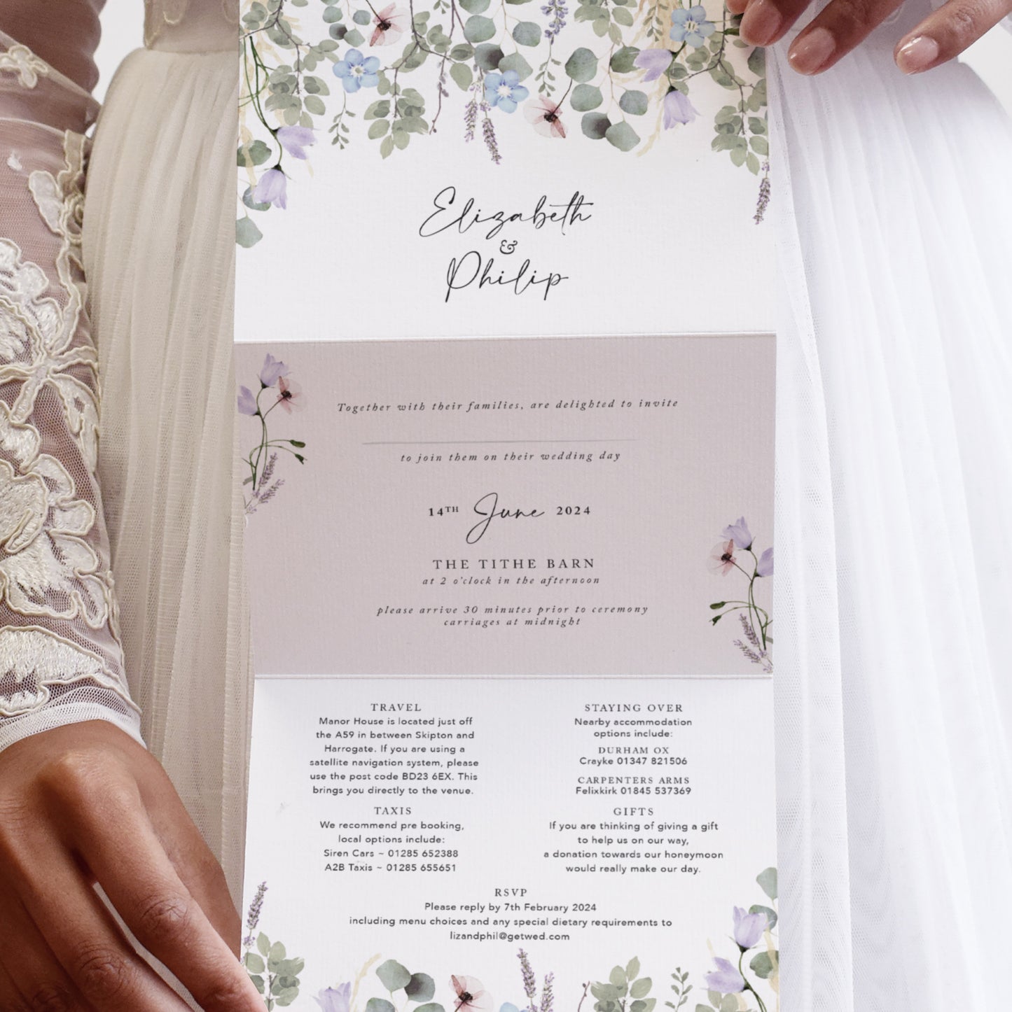 sage green euaclyptus wedding invitations