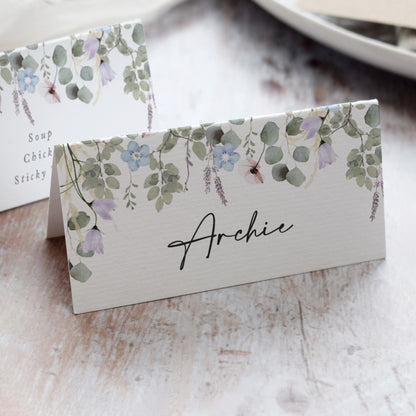 Periwinkle Foliage Place Cards