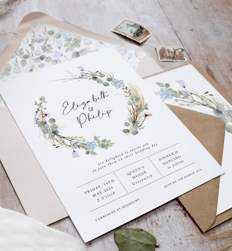 wildflower wedding invites