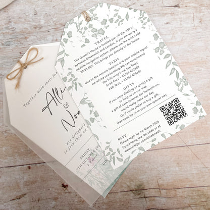 Secret Garden Vellum Tag Wedding Invitation