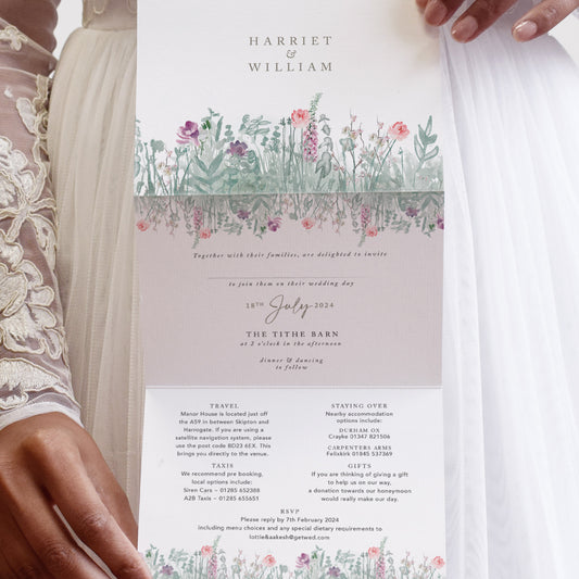 SAMPLE 3 fold wedding invitation
