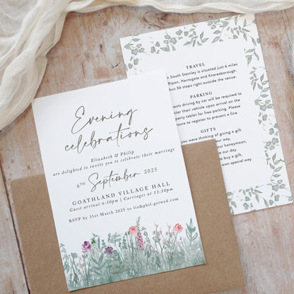 Secret Garden Evening Wedding Invitations