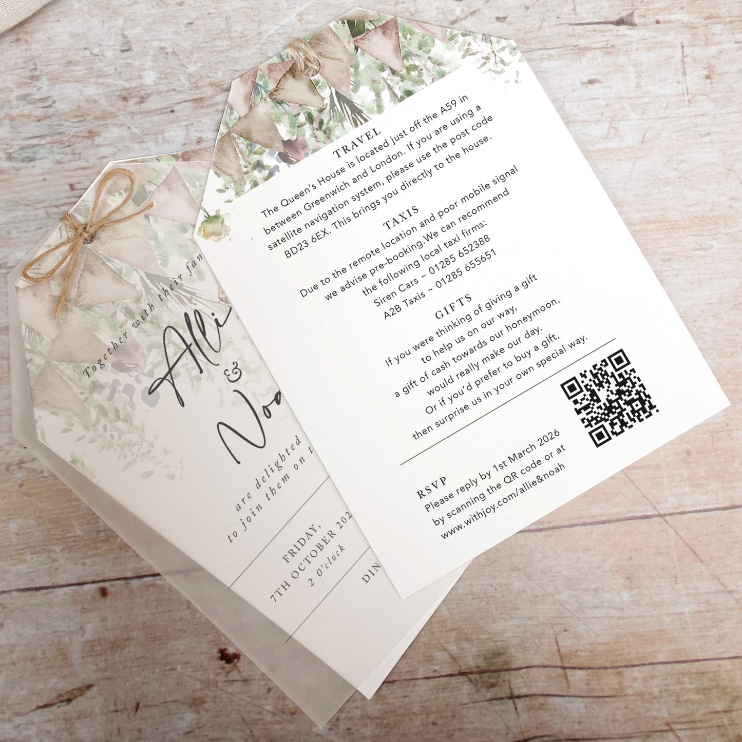 Whimsical Barn Vellum Tag Wedding Invitation