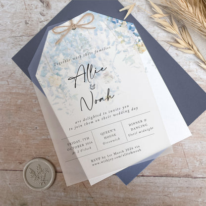 Whimsical Coast Vellum Tag Wedding Invitation