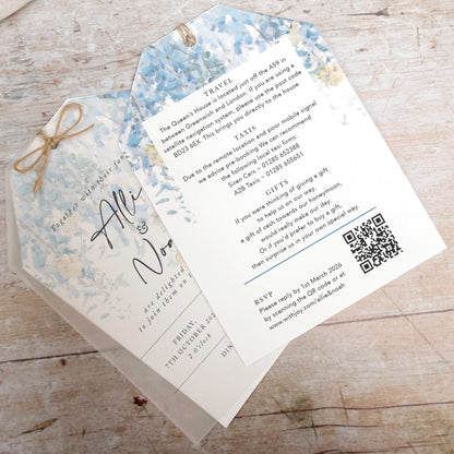 Whimsical Coast Vellum Tag Wedding Invitation