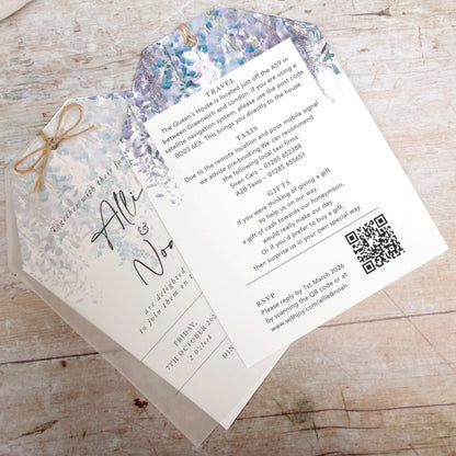 Whimsical Winter Vellum Tag Wedding Invitation