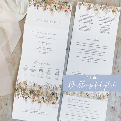all in one invites for an autumn wedding