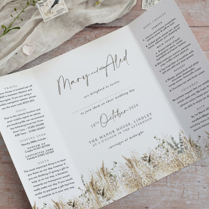 gatefold wedding invitations for an Autumn wedding
