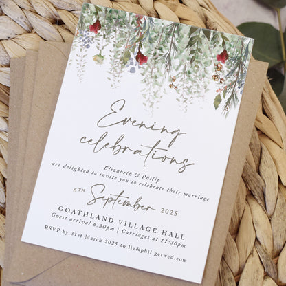 Whimsical Noel Evening Wedding Invitations