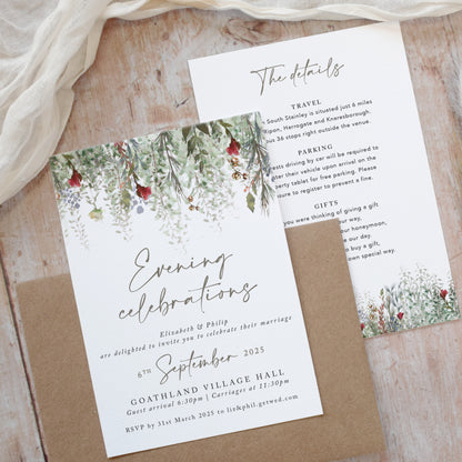 Whimsical Noel Evening Wedding Invitations