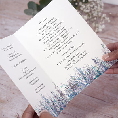 4 PAGE 'Whimsical Winter' Wedding Order of Service Booklet