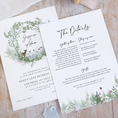 wedding invitations for a woodland wedding