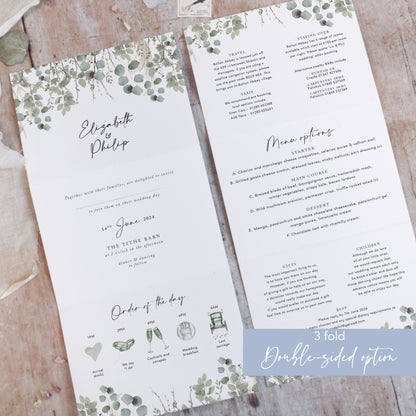 Willow 3 fold Concertina Wedding Invitation