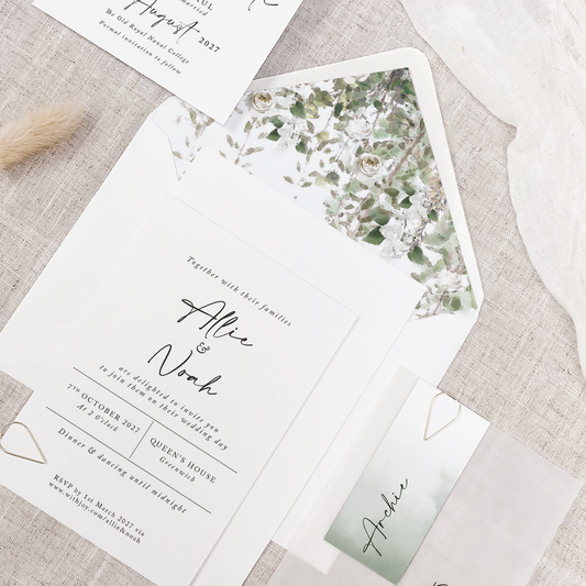 Whimsical Windsor Wedding Invitation Stack