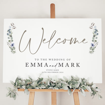 simple wedding welcome sign