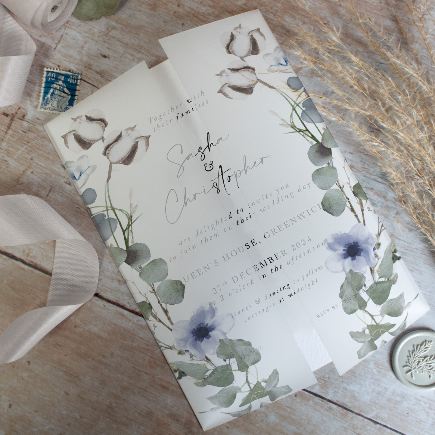 vellum wraps - DIY wedding invitations