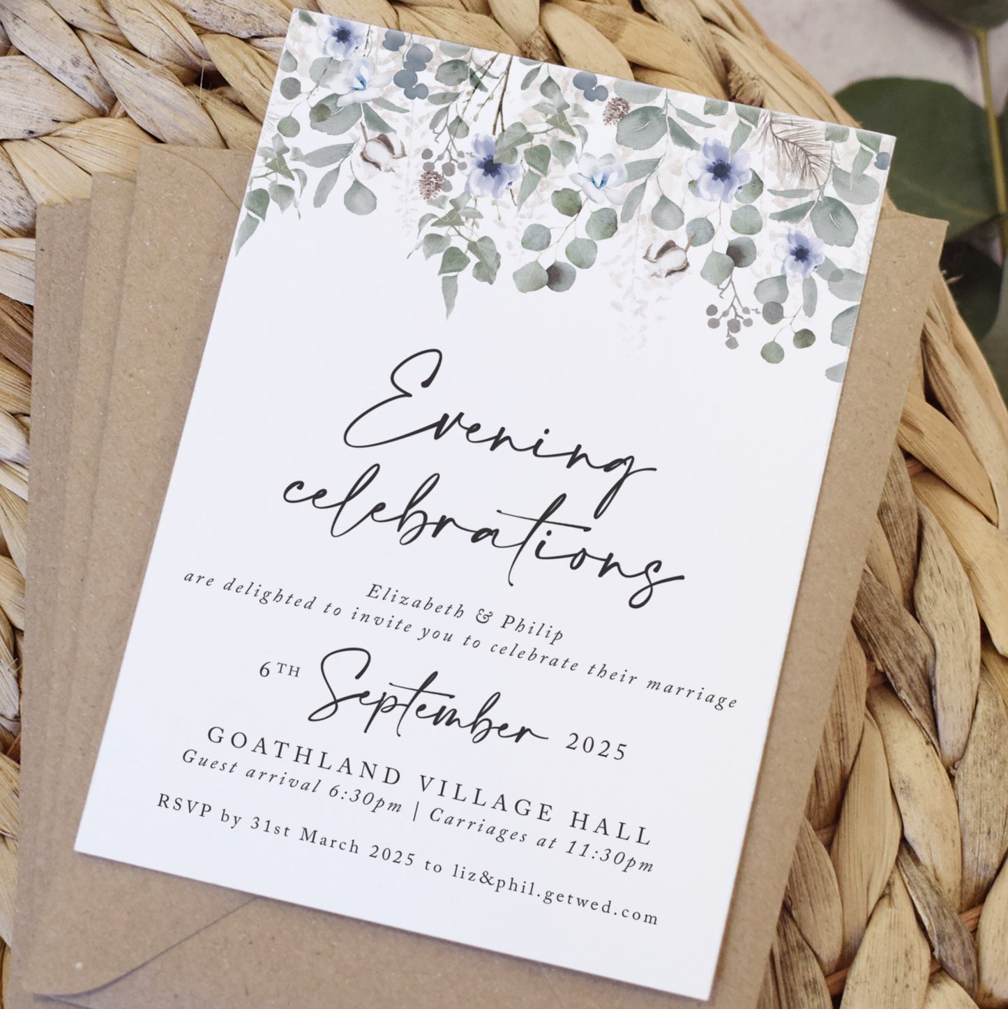 Winter Foliage Evening Wedding Invitations