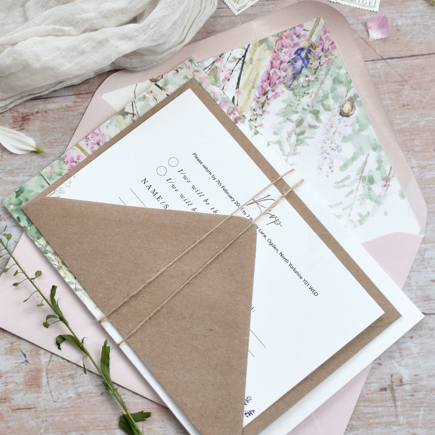 Whimsical Gatefold Wedding Invitation