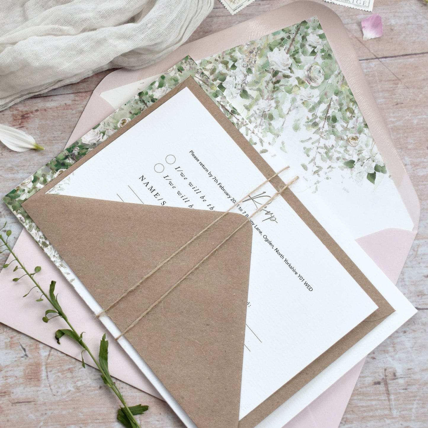 elegant foliage wedding invitations