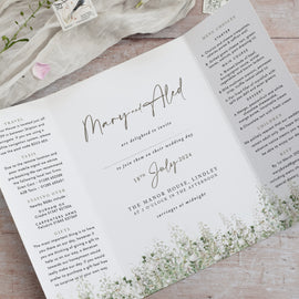 botanical all in one wedding invites