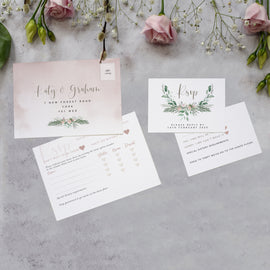 RSVP cards from our 'Foliage Blush' collection