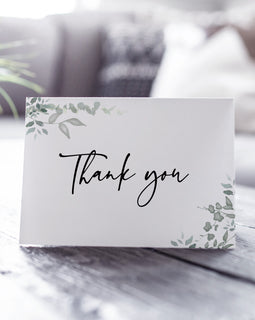 Personalised Photo Greenery Wedding Thank You Cards