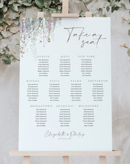 Whimsical '23 Modern Wedding Table Plan, Wedding Seating Chart, Table Plan Board, Foliage Table Plan, Wildflower Table Plan,