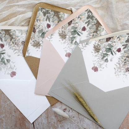 Autumn wedding envelope liners