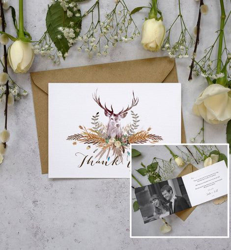 Personalised Photo Highland Autumn Thank You Cards