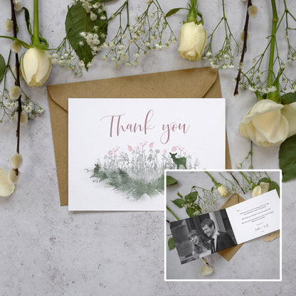 Personalised Photo Fairytale Blossom Thank You Cards