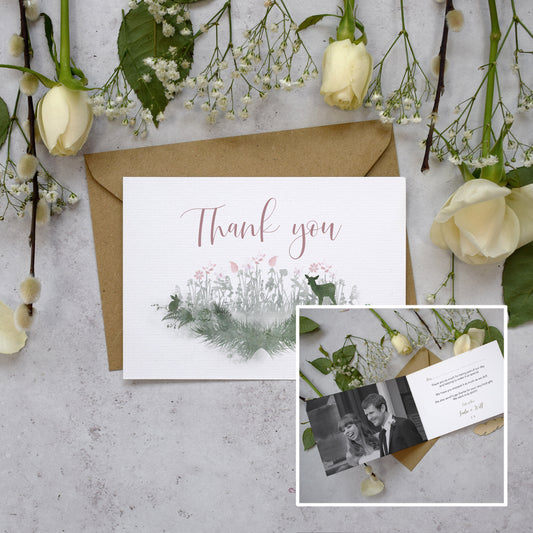 Personalised Photo Fairytale Blossom Thank You Cards